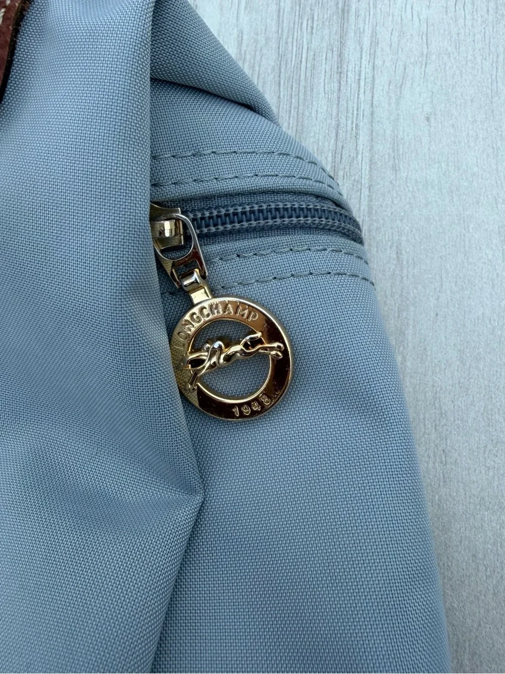 Longchamp Le Pliage Original Backpack in a grey-blue